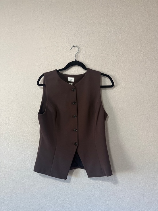 Aritzia Tops - Aritzia Sleeveless Button Front Vest in Dark Brown